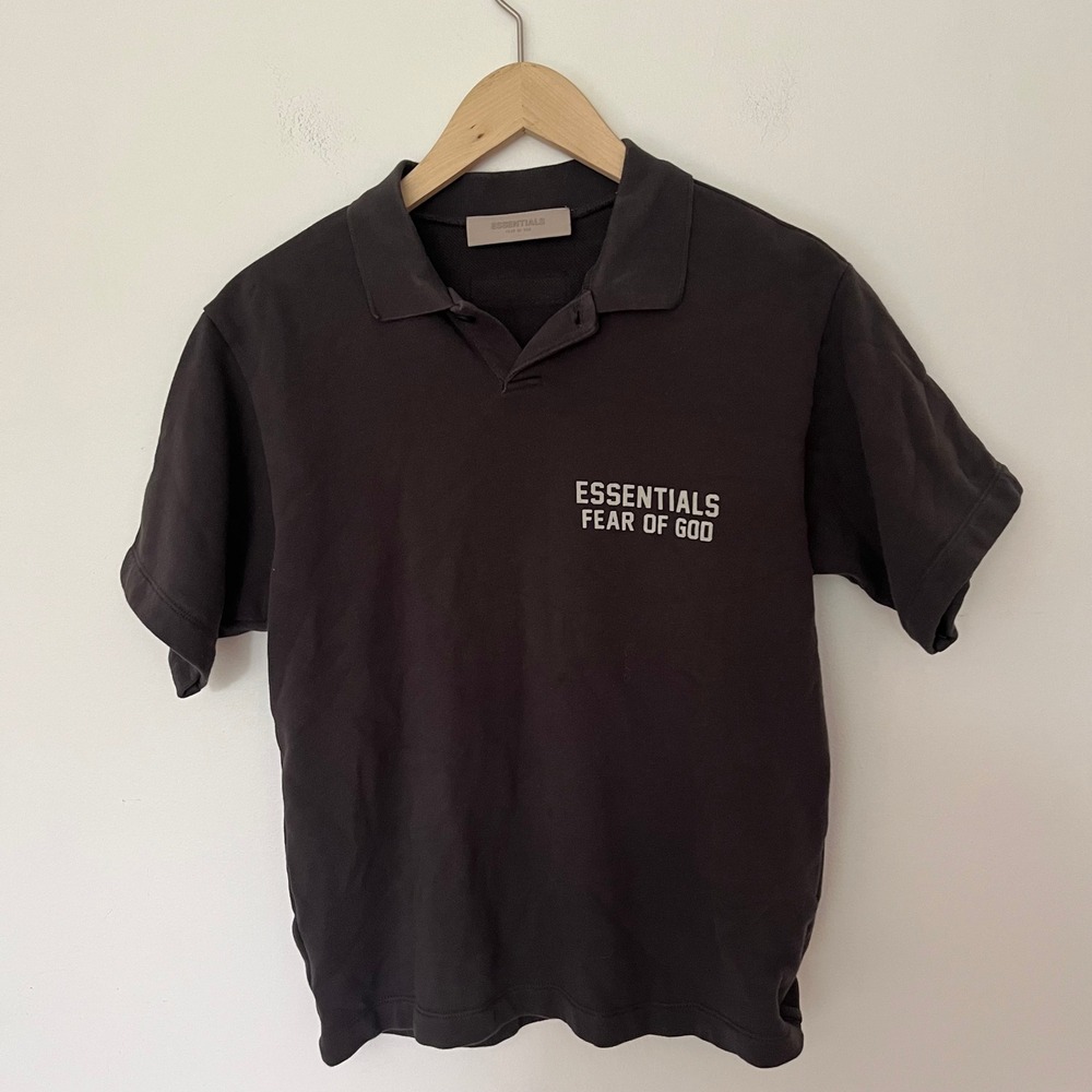 Fear of God Essentials Polo Shirt Black Size 8 Streetwear Boxy Fit